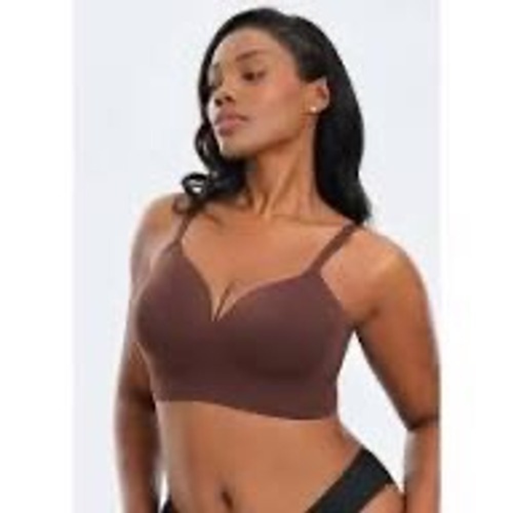 Shapermint Truekind Daily‎ Comfort Wireless Shaper Bra Brown XL 10210